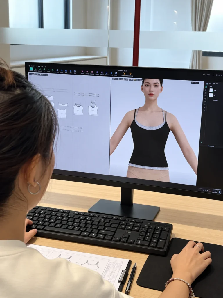 Activewear specification and garment structure reviewed by a MIQI designer