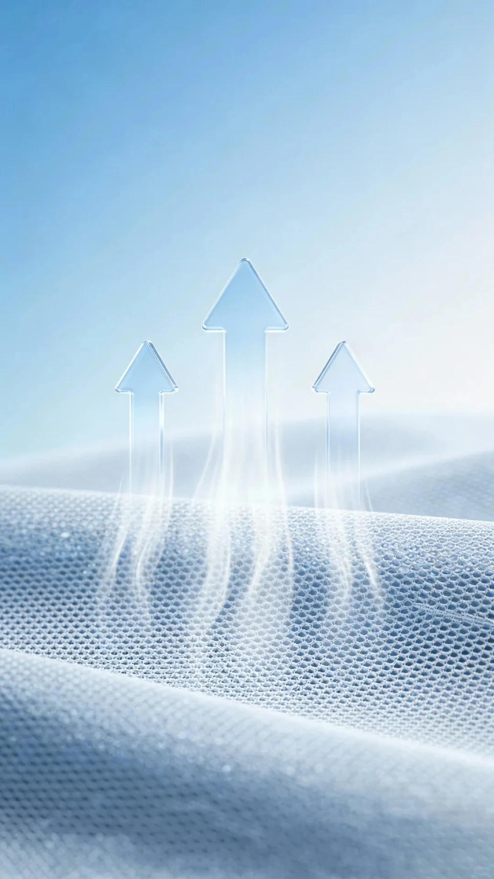 Blue fabric visual representing breathability and airflow