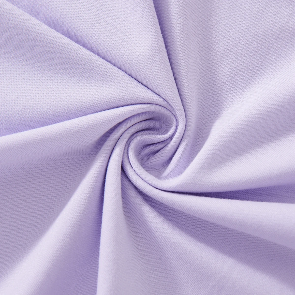 Close view of lavender activewear fabric texture and drape