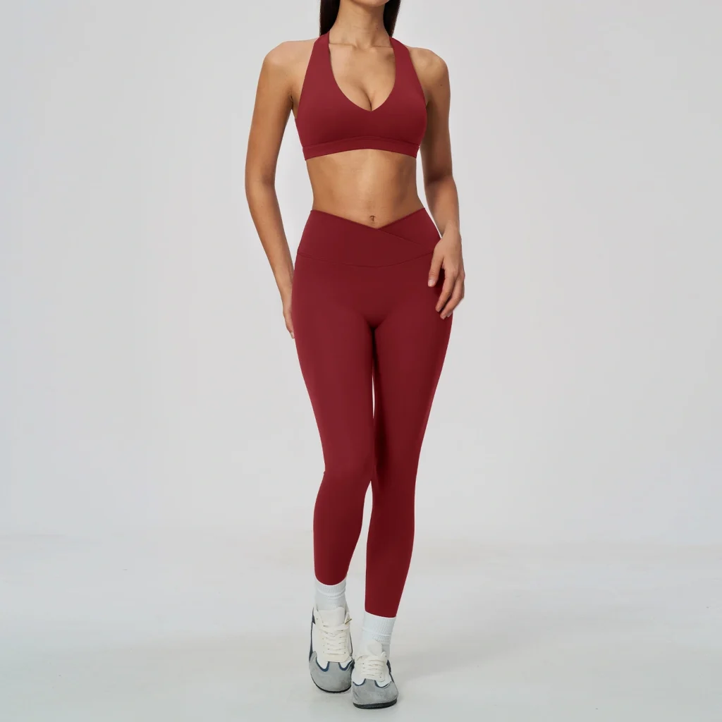 Cross-Back Sports Bra & Leggings Set