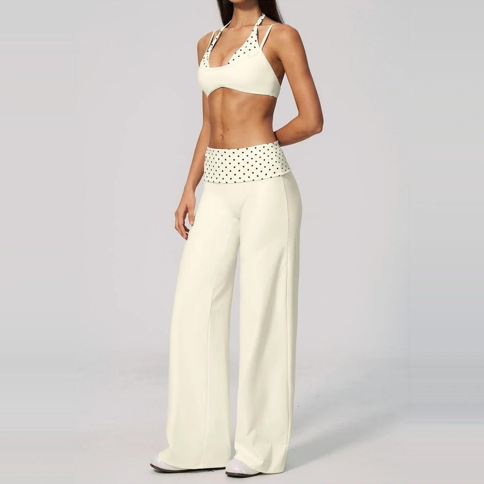 Foldover-Waist Two-Piece Yoga Set
