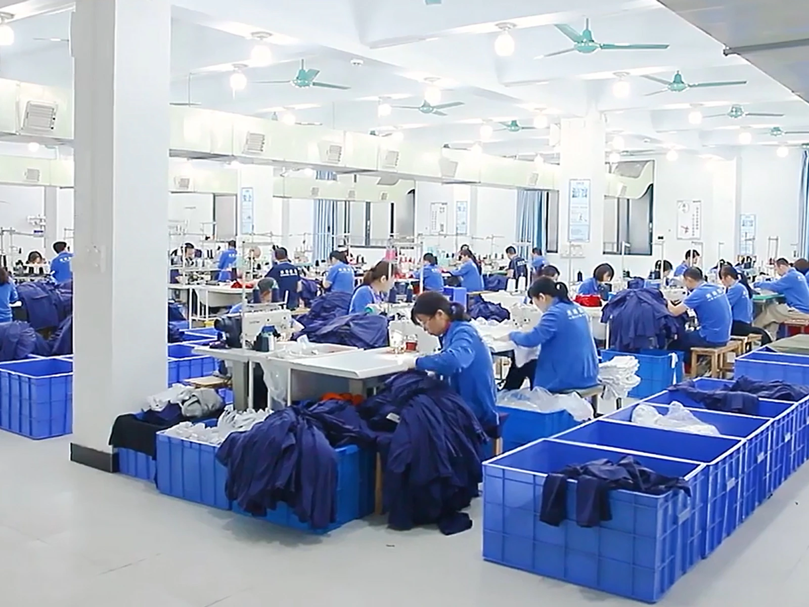 MIQI activewear production workshop and sewing team