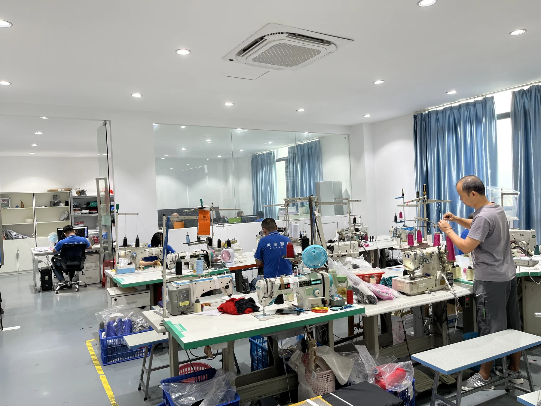 MIQI sample room preparing activewear product references