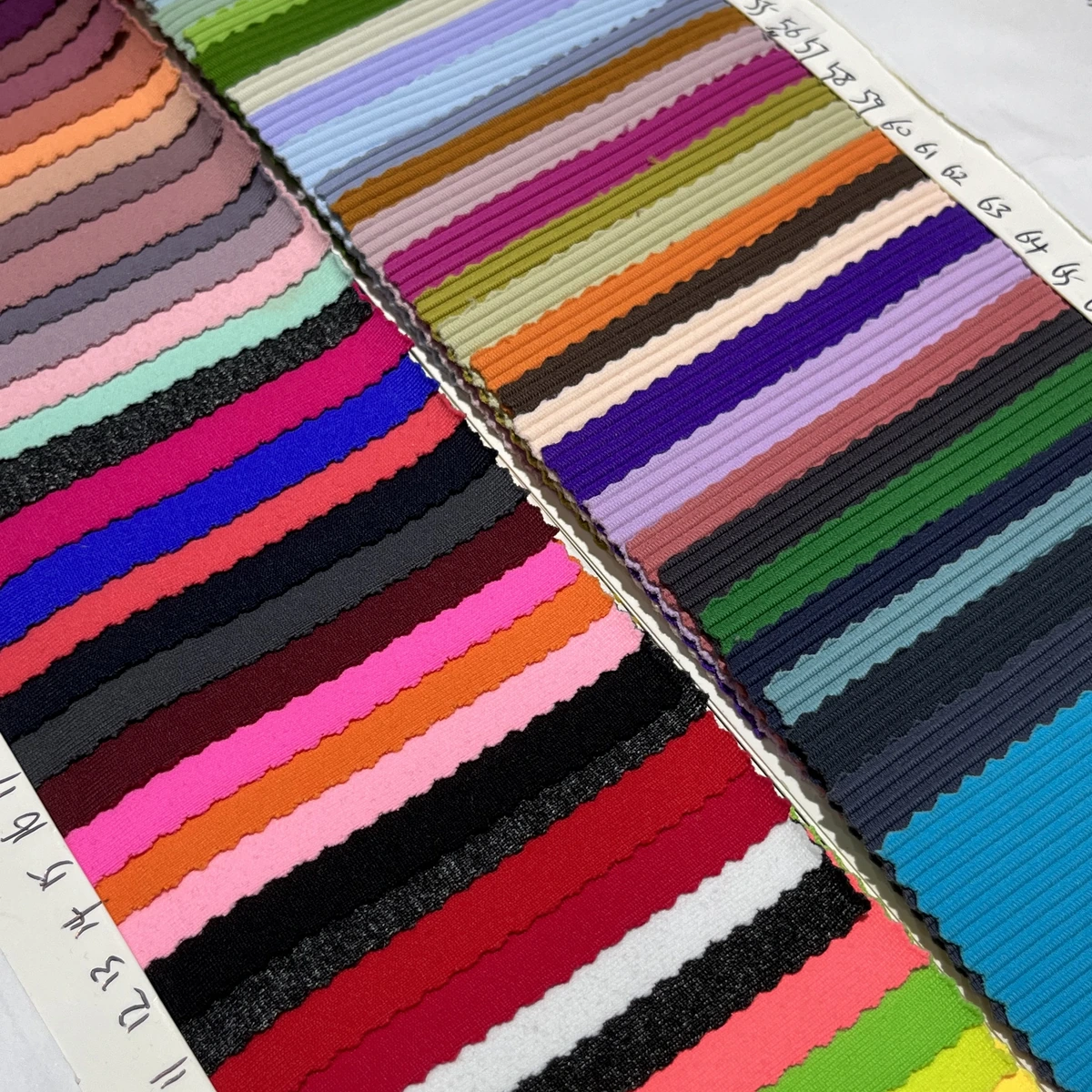 Real MIQI fabric swatch book for activewear colour selection