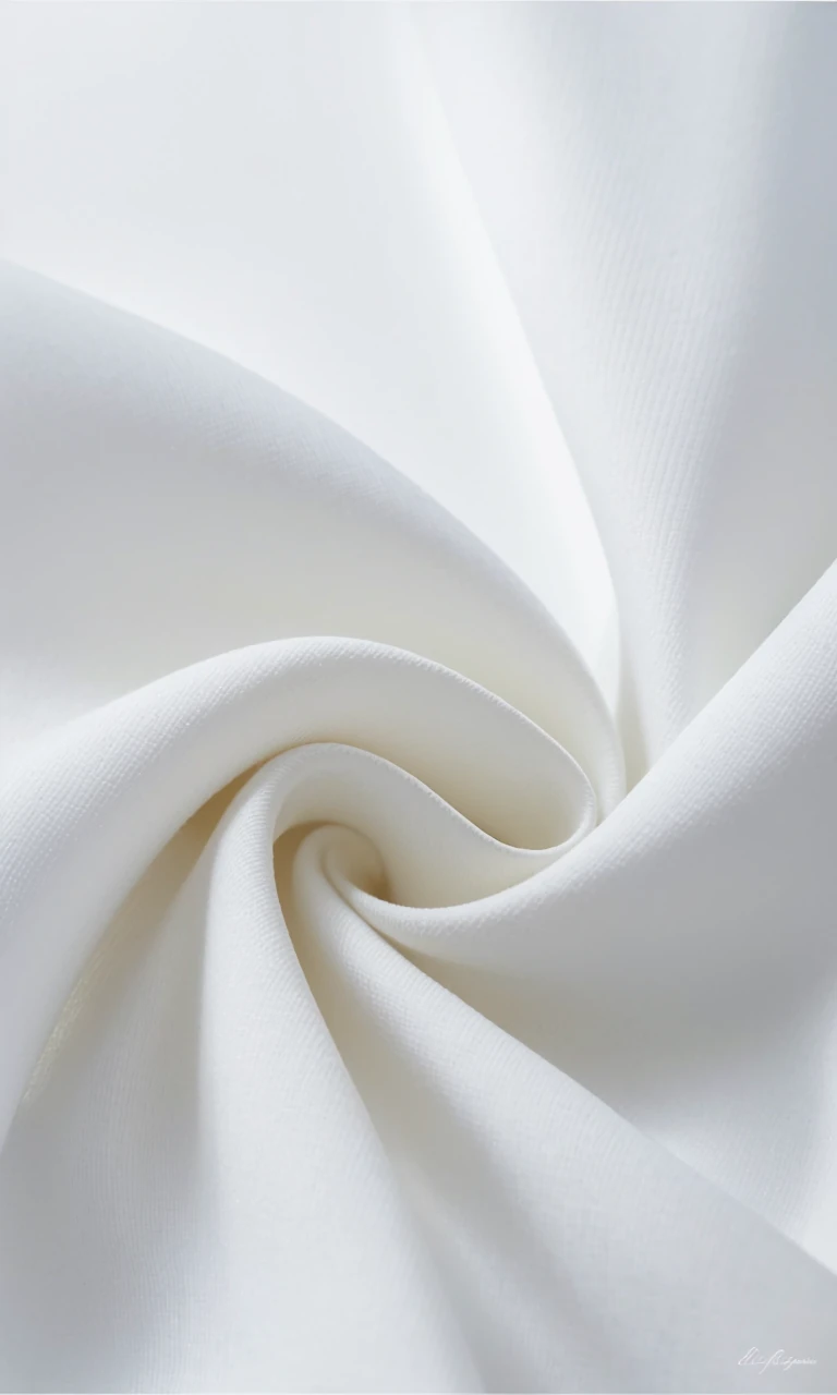White fabric with smooth flowing drape